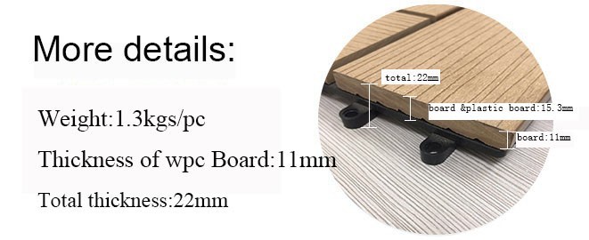 WPC Wood Plastic Composite Decking Flooring Tiles Traditional Design DIY Outdoor Interlock Co-Extrusion Decking