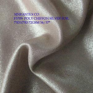 China F5709 lady fashion fabric poly chiffon with gold foil 75DX75D 57/58&quot; wholesale