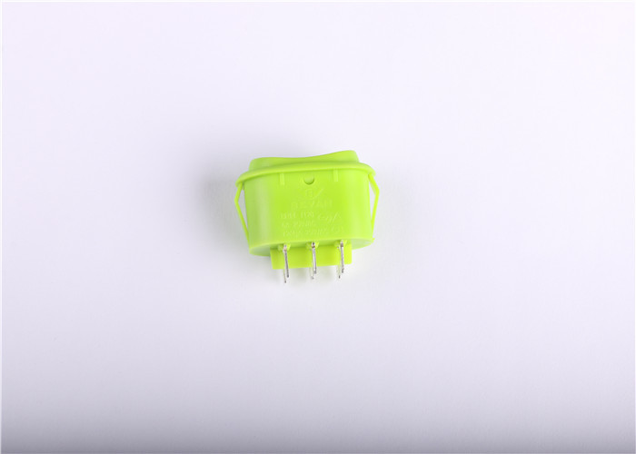 Oval Shaped Waterproof Mini Rocker Switch , Green Rocker Switch 10a 250v