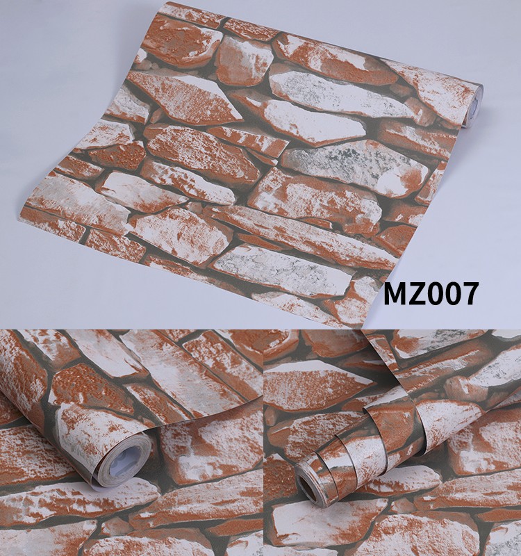3D Slate Stone Brick Effect Wallpaper PVC 3D Brick Wallpaper For Walls