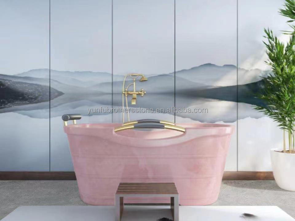 Natural Stone Backlit Pink Onyx Translucent Stone Slab for Modern Table and Batutub