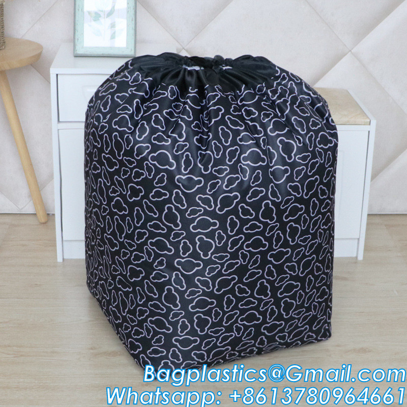 Drawstring Closure Sacks, Heavy Duty Laundry Bag Shoulder Strap, Tear Resistant Polyester Utility Bag Holds