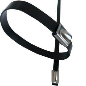 China Self Locking Stainless Steel Metal Cable Ties 11.8 Inch SS PVC Coated Cable Ties wholesale