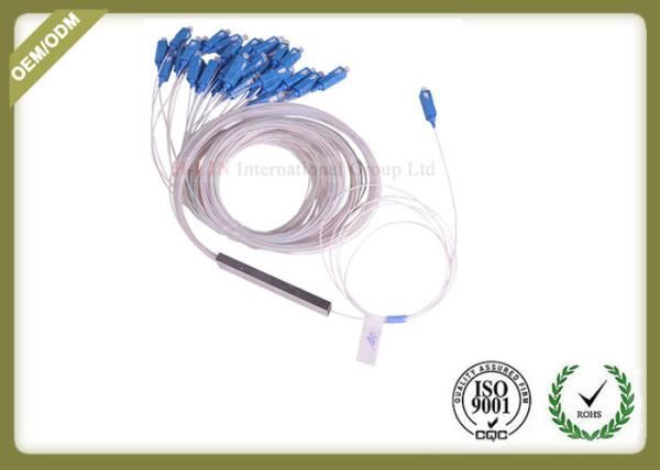 Steel Tube Fiber Optic Splitter , PLC Optical Splitter G657A Fiber 1 - 2meter