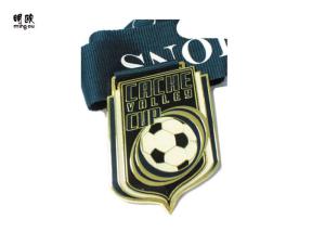 China Soft Enamel Fill Cache Valley Cup Honour Football Medals For Sports Events wholesale