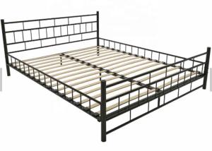 China Color Black Large Wooden Slatted 700 Pounds Durable Metal Bed Frame wholesale