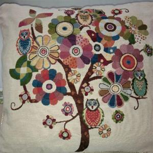 China Embroidery cushion cover with tree design. wholesale