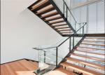 CFoshan Steel Structure Straight Flight Staircase , Durable Double Beam Design