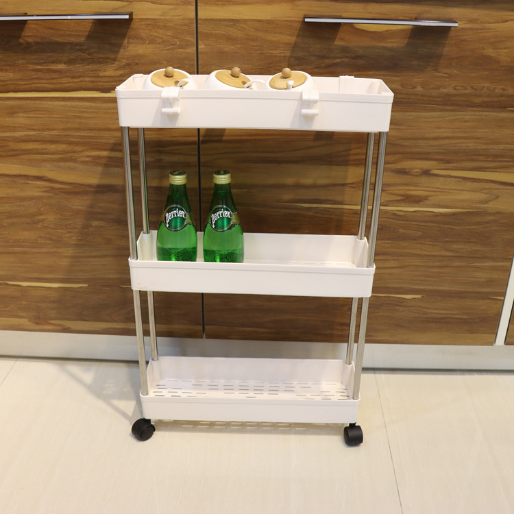 Odorless 4 Tier Utility Home Storage Carts With Rotatable Casters Hollow Carved