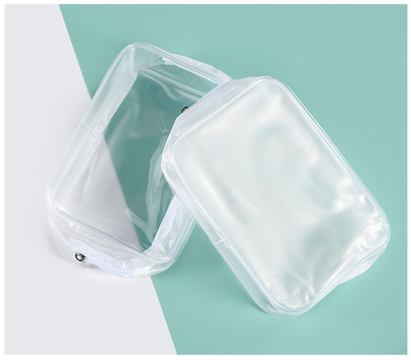 Promotional Clear Frosted Plastic Heat Seal Zipper Makeup Bag