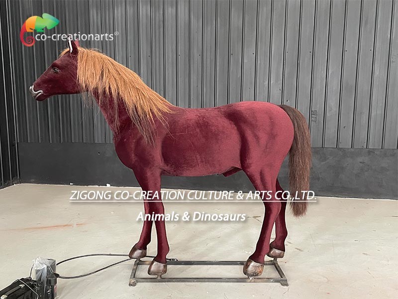 Outdoor Theme Park Artificial Animals Animatronic Horse For Farm