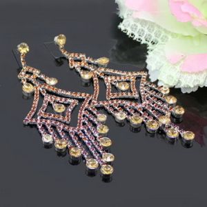 China Fashion Crystal Statement Earrings For Women Wedding Jewelry Gift wholesale