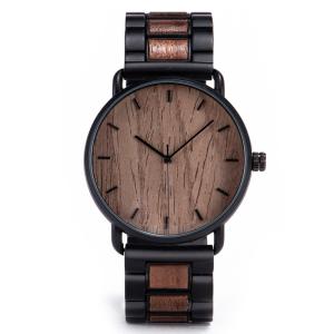 China Wooden Band Quartz Battery Wristwatches Harlex Mirror Material 113g wholesale
