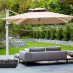 Luxury Aluminum Market Commercial Patio Garden Solar Parasol Outdoor Umbrella