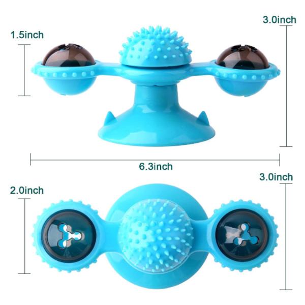Interactive Rotating Windmill Cat Toy With Suction Cup Windmill Kitten Toys Cat Toothbrush Toy
