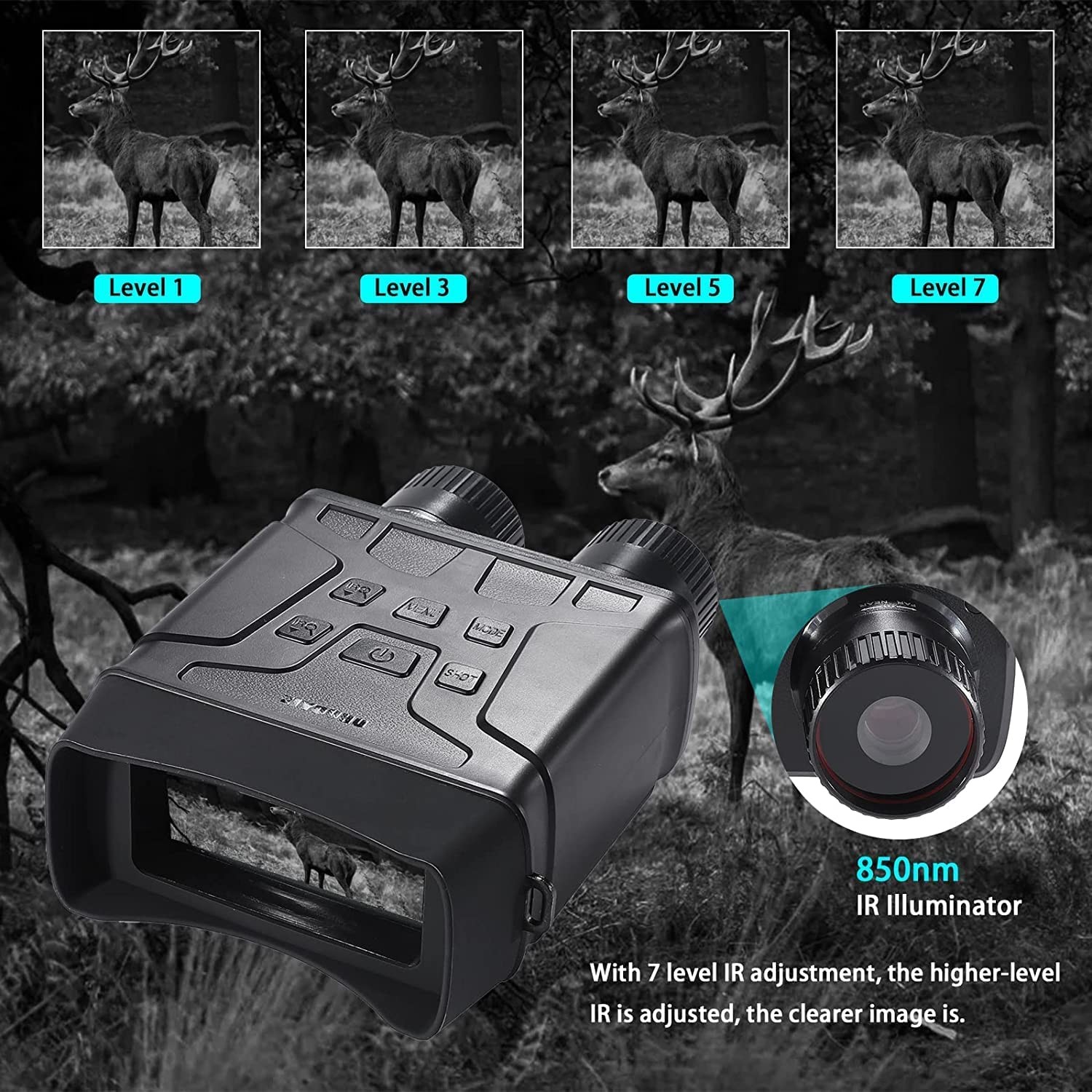 Abs Binocular Night Vision Goggles Black OEM ODM