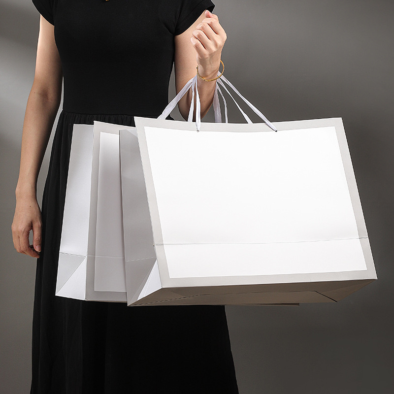 Customized Logo Eco-friendly Card Paper Carrier Bag with CMYK 4 Color Offset Printing