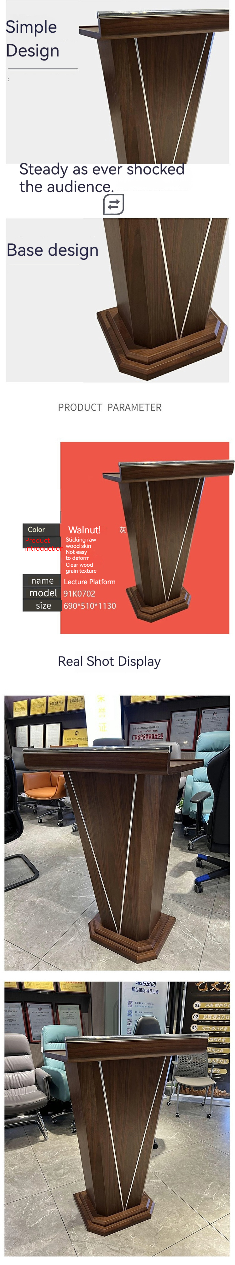 Stylish Solid Wood Lectern for Conference Area Podium Table Simple Modern Conference