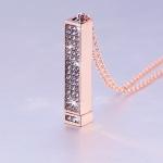 Chic Womens Engraved SS304L Minimalist Bar Necklace