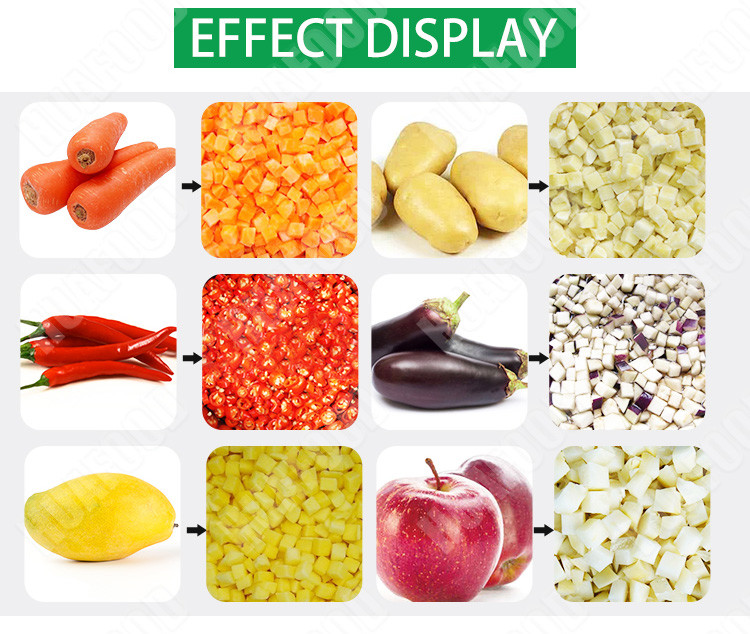 Automatic Food Processing Machines High Speed Onion Dicing Machine , Tomato Chopper Machine For Kitchen