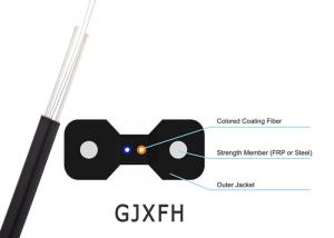 China Flat Fiber Optic Cable GJXFH Type , LSZH Sheath Fiber Optic Drop Cable 1KM / 2KM wholesale