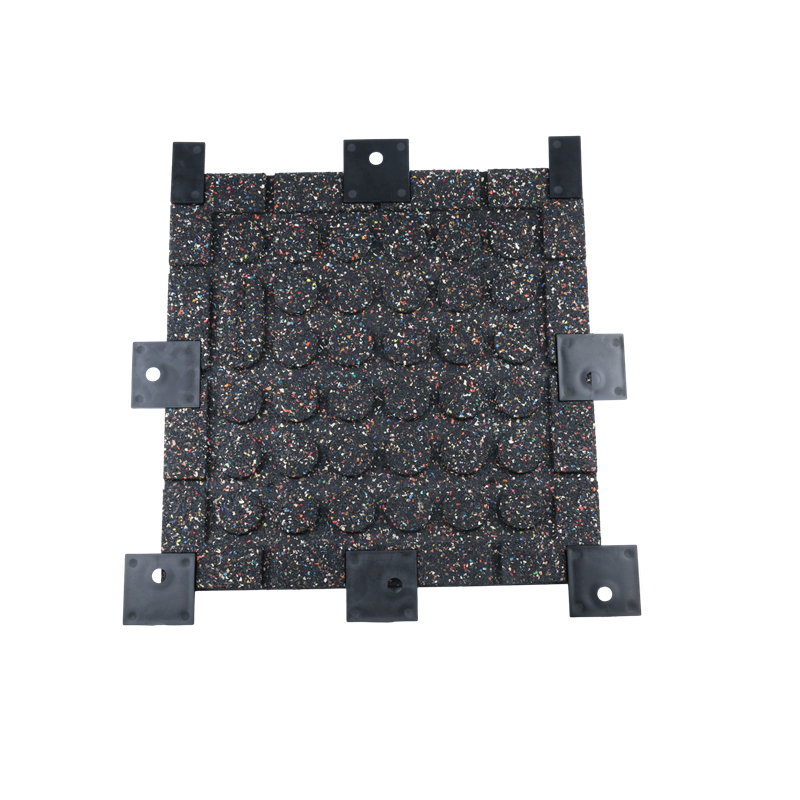 Black Square Fitness Rubber Flooring Tiles DIY Impact Absorbing