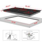 36 Inch 5 Burners Electric Cooktop 8400w Radiant Ceramic Cooktop 220~240v