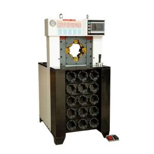 China Super Thickness 3 Inch With 15 Dies 6-76mm Black Color AC Hose Crimping Machine With Fast Change Mould Tools Withhold Faster Crimping Force 650T wholesale