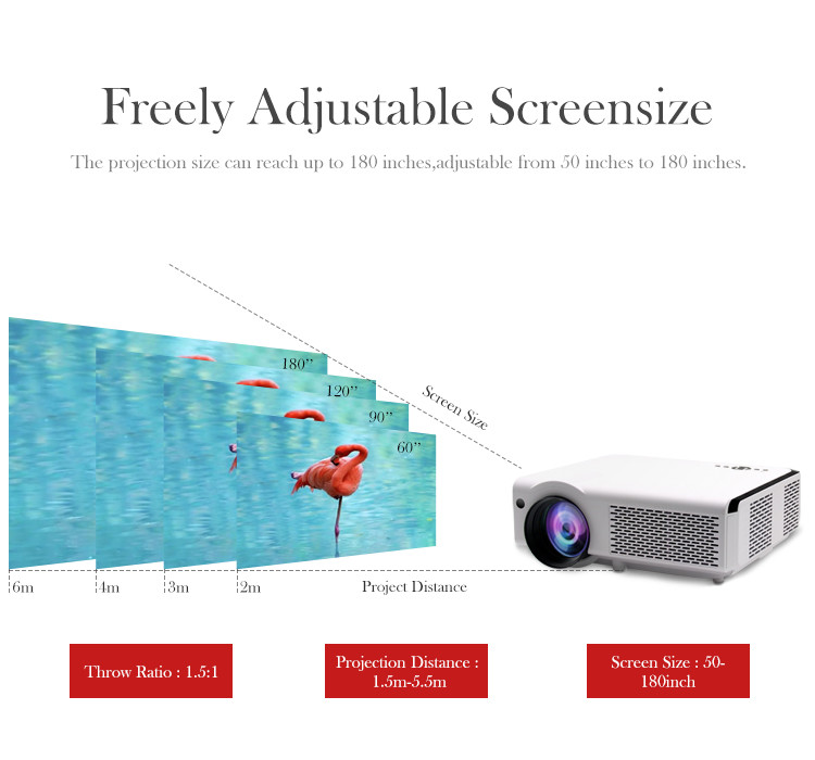 Android WIFI Beamer LCD HD 4K Theater Projector Home Education Business