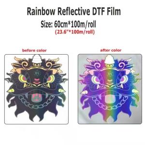 China Colorful Rainbow Reflective DTF Film For Desktop DTF Printing Materials wholesale