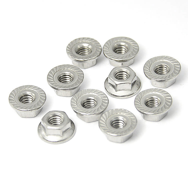 DIN 6923 A4 Serrated Hex Flange Nut Stainless Steel 304 / 316 M5 M6 M8 Locknut A2-70
