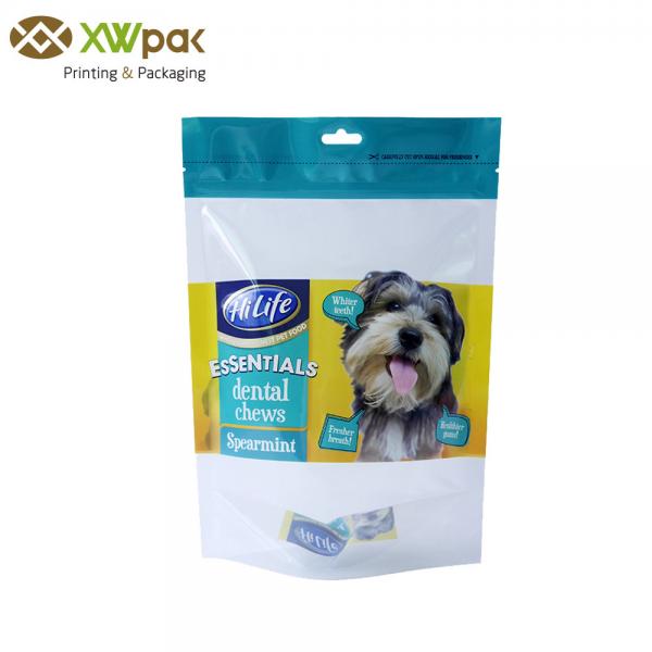Custom Printed 100g Stand Up Pet Food Bags With Handle