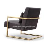 Velvet Upholstered Stainless Steel Leg 80cm 60cm One Seater Armchair
