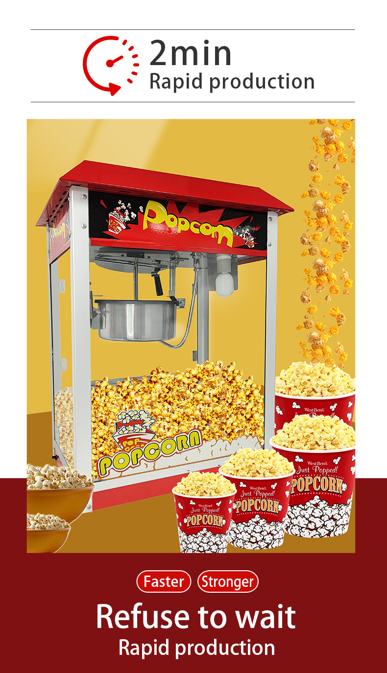 Electric Commercial Popcorn Maker With Cart For And Red Color