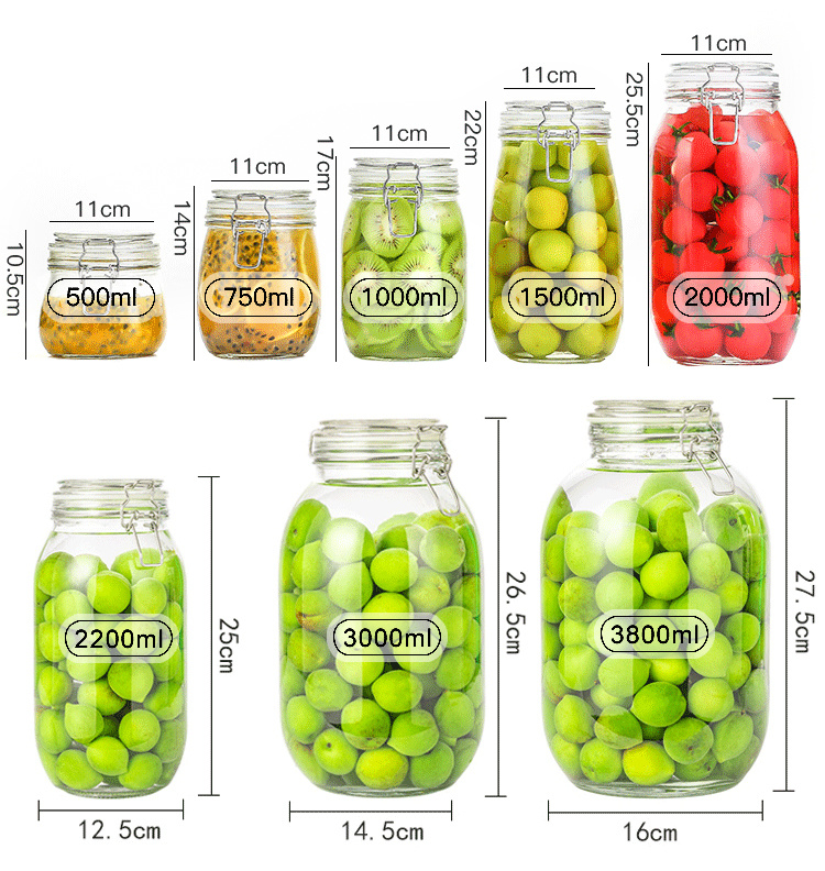 Free Food Storage Glass Cans with Clip Top