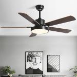 Household 52 Inch DC Motor Solid Wood 5 Blades Modern Home Decor Mute Bldc Led