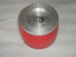 China Wear Resistant Polyurethane Coating Wheels Industrial PU Red With Iron Parts wholesale