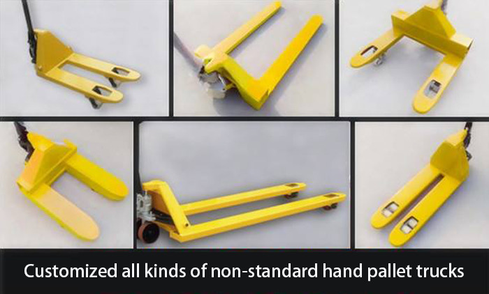 Super Narrow 2 Ton Hand Pallet Truck 160mm Steering Wheel Customized Design