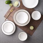 Round Solid 8 Inch Cream White Pottery Dinner Plates