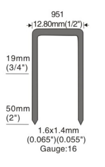 16 Guage 1/2&quot; Medium Crown Air Staple Pneumatic Staple Gn32