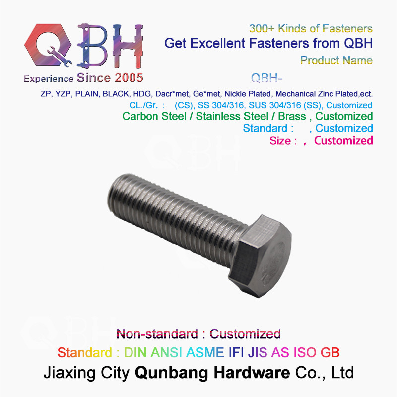 ANSI 304 Stainless Steel Hex Bolt M3 - M20 Size Customized specifications