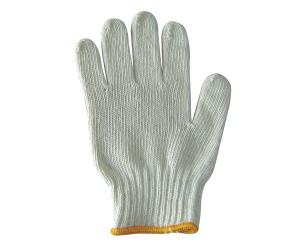 China Natural White Knitted Cotton Gloves Anti Slip Cotton Safety Gloves wholesale