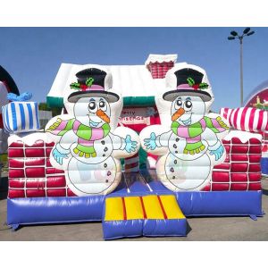 Inflatable Party Combo Jumping Castle Snowman Archway Christmas Moonwalk