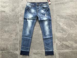 China Fashionable Ladies Denim Jeans Size Customized Frayed Hem Denim Jeans TW82264 wholesale