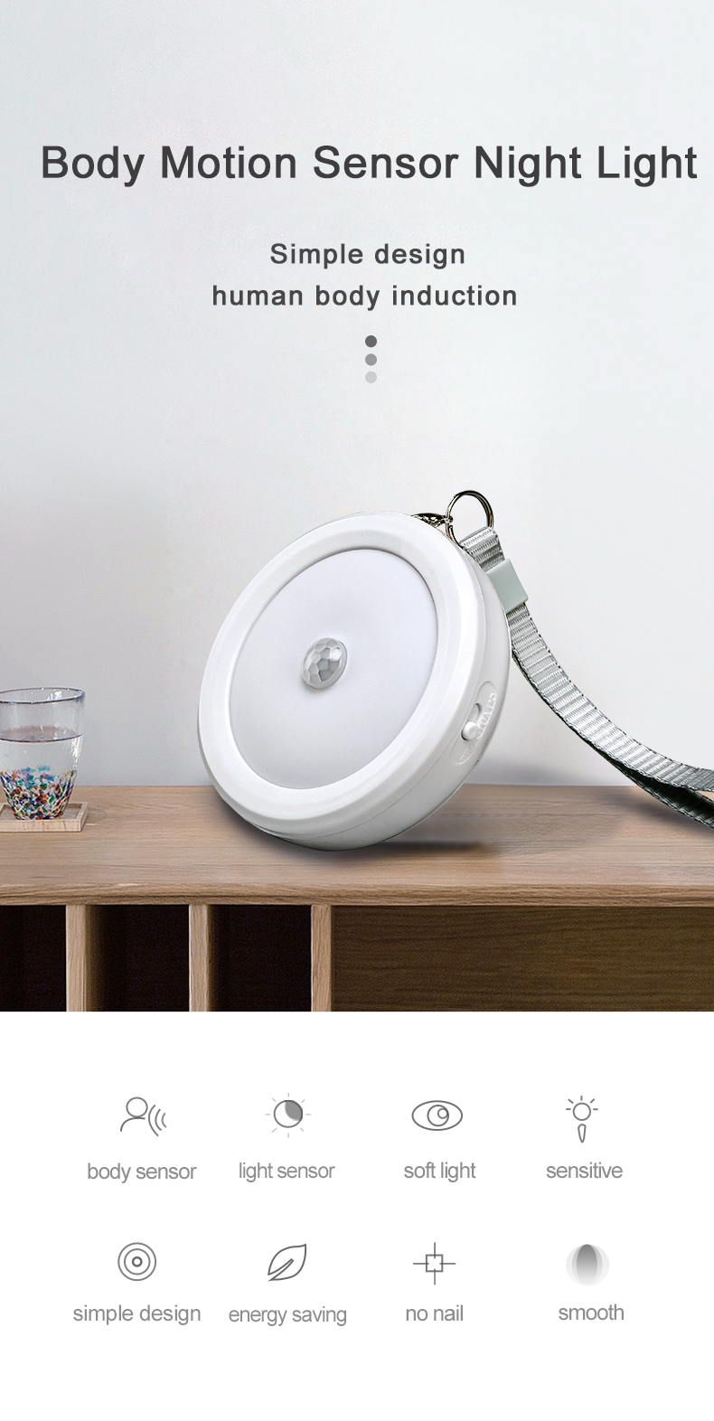 PIR Body Motion Sensor Activated Wall Light Night Light Induction Lamp Closet Corridor Cabinet led Sensor Light