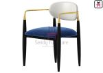 Stainless Steel Combine Metal Structure, Velvet / Leather Upholstered Arm Chair