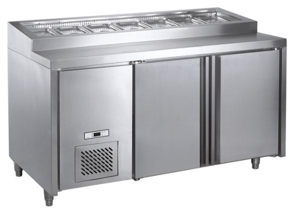 Commercial Refrigerated Pizza Prep Table Ventilation Cooling Stainless Steel