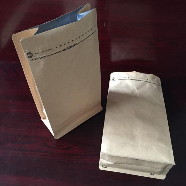 Custom Printed Foil Food Grade Brown Paper Bags With Valve Customized Color