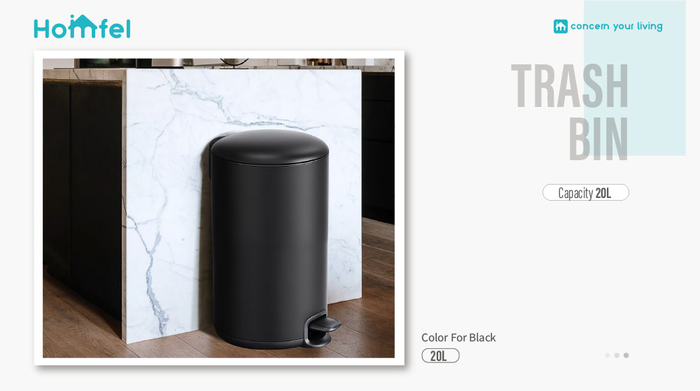 Pedal Stainless Steel Trash Can 3L 5L 12L 20L 30L for Home Bathroom Kitchen