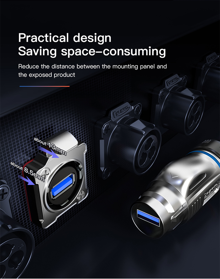 Factory Price M24 Metal Data Connector IP68 Waterproof USB 3.0 Connector